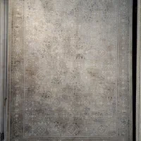 فرش افشان رنگ موکا گل برجسته