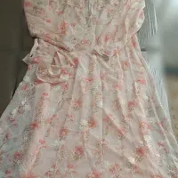 لباس بلند خاص مجلسی با پارچه ترک خامه دوزی شده