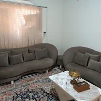 میز نهارخوری ۷نفره ومبل۶نفره همراه سه پاف|مبلمان خانگی و میز عسلی|اهواز, شهرک توسعه نیشکر|دیوار