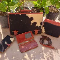 فروش ست چهار تیکه کیف چرم و پوست|کیف، کفش، کمربند|سیاهکل, |دیوار