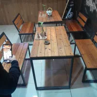 میز و صندلی کافه باغ ناهارخوری نیمکت چوبی ترموود|میز و صندلی غذاخوری|تهران, شهید رجایی|دیوار