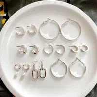 گوشواره های نقره ای آبکاری