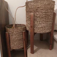 پایه گلدان حصیری