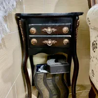 میز تلفن و جادستمال وسطل زباله