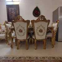 میز و صندلی غذاخوری ۶ نفره سلطنتی چوب گردو