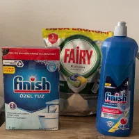 قرص ماشین لباسشویی و مایع جلا دهنده ونمک