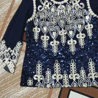 بلو شیک خامه دوزی مجلسی فری سایز...نو|لباس|سبزوار, قصبه اب یمین|دیوار