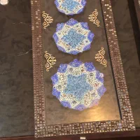 تابلو ( قاب ) میناکاری سه بشقاب|تابلو، نقاشی، عکس|مشهد, فرهنگ|دیوار