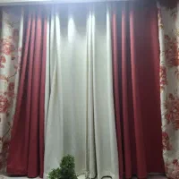 پرده اشپزخانه پانچ شده جنس پارچه خارجی کاملا سالم