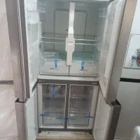 یخچال فریزر ساید ۴ درب پاکشوما سفید نقره ای