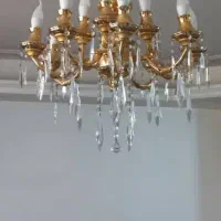 لوستر طلایی ۱۲ لامپه|لوستر و چراغ آویز|تبریز, |دیوار