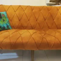 فروش مبل هفت نفره بدنه چوب روکش پارچه ای