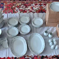 فروش ست چینی قدیمی گل طوسی مرجان