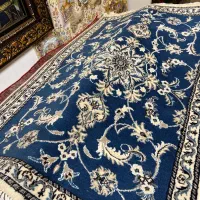 فرش نابین گل ابریشم نو