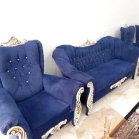 سرویس مبلمان ۸نفره با شال پرده و میز|مبلمان خانگی و میز عسلی|تربت‌حیدریه, رجایی|دیوار