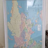 نقشه جهان و قاره آسیا|کتاب و مجله تاریخی|مشهد, جاهد شهر|دیوار