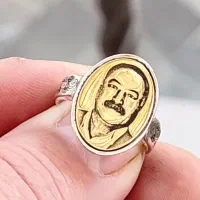 انگشتر چهره نقره (حکاکی به صورت سفارشی)