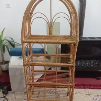 استند چوبی کتاب و گلدون و جاکفشی