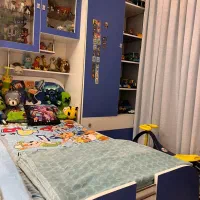 کمد و تخت نوجوان همراه تشک و محافظ تشک بسیار تمیز|تخت و سرویس خواب|شهریار, شهریار|دیوار