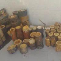 نمک دان و شمع دان  چوبی