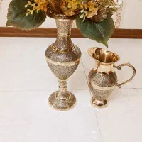 گلدان و پارچ برنزی طرح دار (توضیحات)|صنایع دستی و سایر لوازم تزئینی|تهران, خاک سفید|دیوار