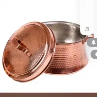 یک عدد قابلمه مسی چکشی ساخت اصفهان وزن زیاد|ظروف پخت‌وپز|زرقان, |دیوار