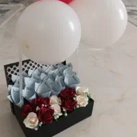 باکس پول آرایی با گل های روبانی|صنایع دستی و سایر لوازم تزئینی|قره چای, |دیوار