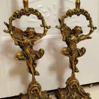 شمعدان قدیمی برنجی اصل مناسب آباژور یا آینه