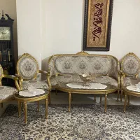 مبل استیل ۹ نفره همراه با میز عسلی و میز کنسول