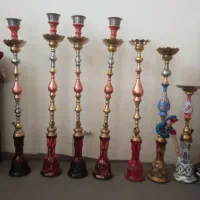 7عددقلیان. قلیون برنجی توپر سنگین گلدونی مس خالص|کلکسیون و سرگرمی|خوی, |دیوار