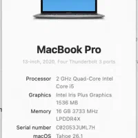 Macbook pro 2020 with touchbar|رایانه همراه|اصفهان, باغ زرشک|دیوار