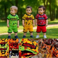 فقط عمده - تیشرت شورتهای رنگی‌فول چاپ پسرانه