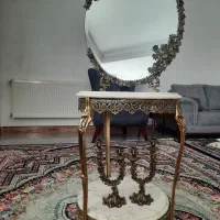 آینه شمعدان برنزی با سنگ اصل