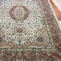 فرش ماشینی فرش مشهد کد 802280 زمینه کرمی دو تخته