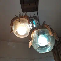 لوستر آشپزخانه یکی از حباباش شکسته