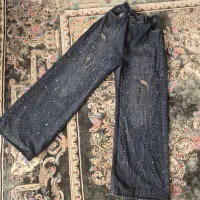 شلوار لی بگ نگینی