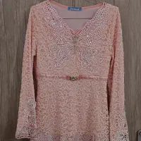 لباس گیپور مجلسی رنگ گلبهی