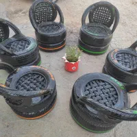 ساخت  صندلی  و گلدان با لاستیک