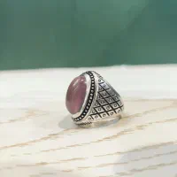 انگشترنقره دست ساز عقیق کبود(نقره جات رویال)