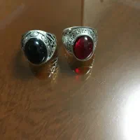 دو عدد انگشتر طرح عقیق شماره دار