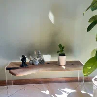 میز شمع و‌گل چوبی