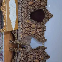 مبلمان استیل چوب راش ۹ نفره در حد نو