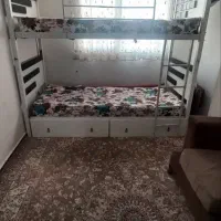 تخت دو نفره چوبی فلزی