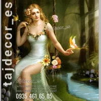 پرده چاپی طرح نقاشی فرانسوی|پرده، رانر، رومیزی|مشهد, حجاب (شهرک غرب)|دیوار