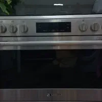 اجاق گاز فر دار پنج شعله استیل  اسنوا