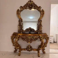 آینه و شمعدان چوبی