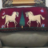 ی جفت قالیچه دستباف عتیقه قدیمی