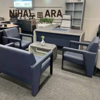 صندلی میز مدیریت جوان آبی کله غازی مبلمان اداری