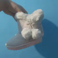 چکمه دختربچه فوتر صورتی کم رنگ سایز ۲۶