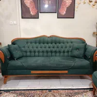 مبل ۸ نفره پارچه پتینه سبز